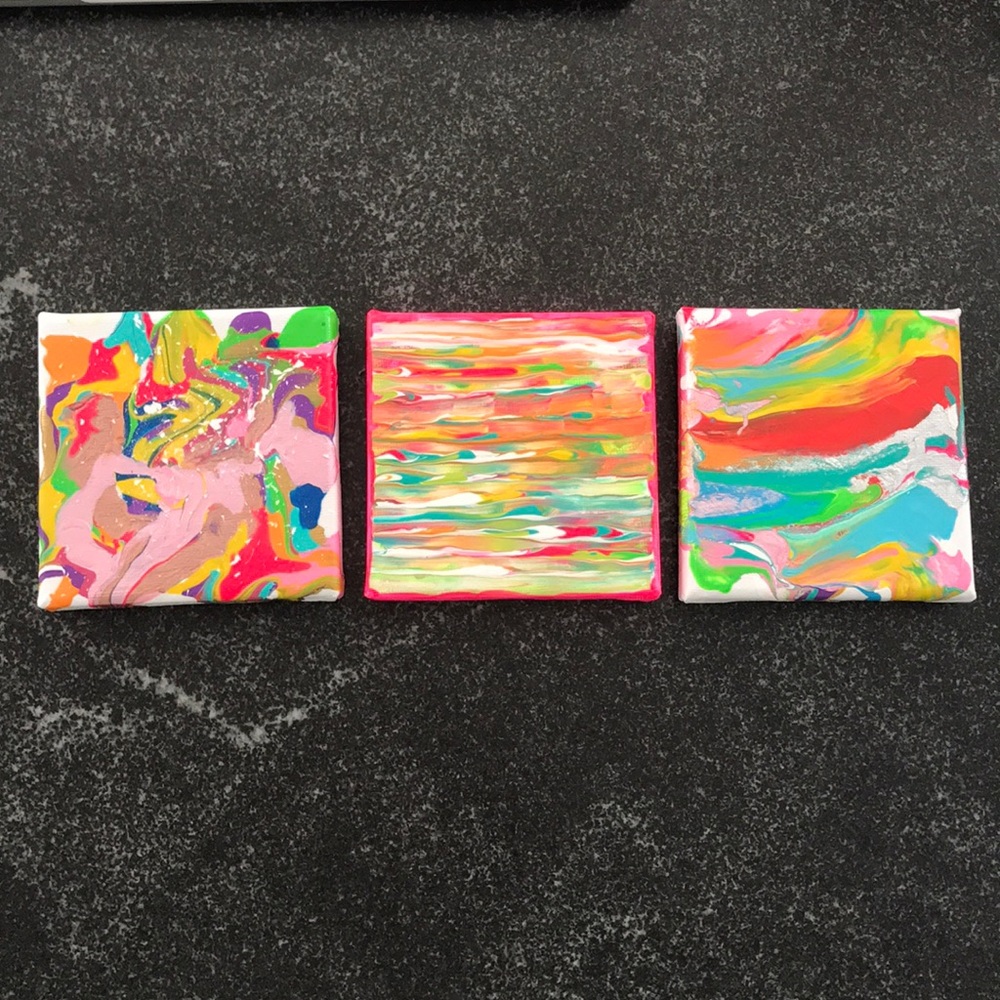 Hand painted 3 canvas bundle